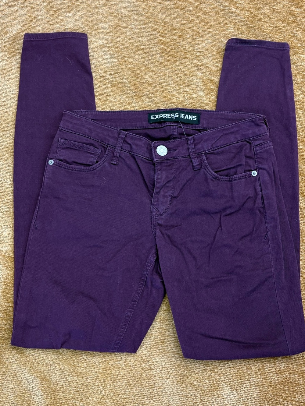 Express Stella Women's size 4 low rise Purple legging style Skinny Jeans